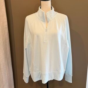 DSG Women's 1/4 Zip Soft Pale Blue Pullover Sweatshirt, Comfy, Size Medium